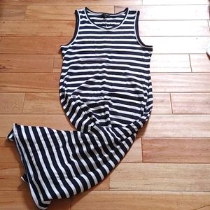 J Crew Navy & White Sleeveless Maxi - Size L